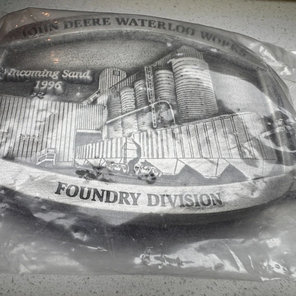 John Deere Belt Buckle Foundry Division‎ Waterloo Works Iowa Incoming Sand 1996